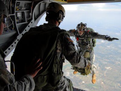 Jumping training military photo