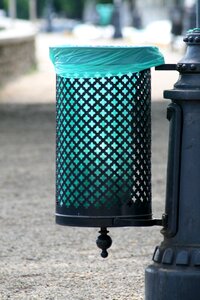 Clean streets trash cans garbage bag photo