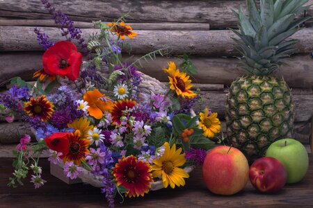 Flowers bouquet apple