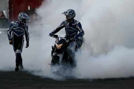 Stunt show motorcycle stuntman