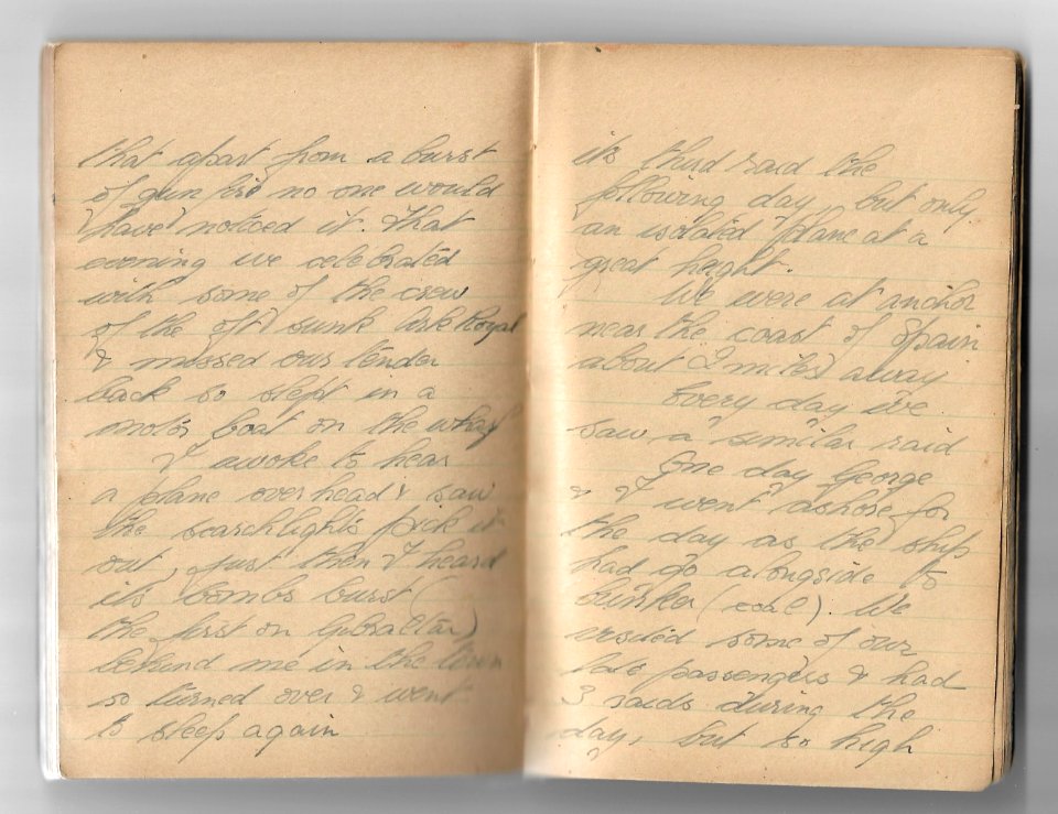 WW2 Diary Horace Read - Clan Macbean Civilians Rescue Gibraltar Spain 1940 a