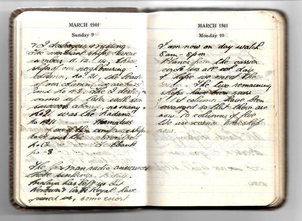 WW2 DIARY Horace Read - Clan Macbean U Boat attack on Convoy 1941 c