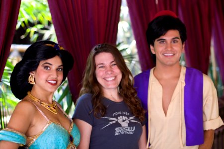 Hanging our with Jasmine and Aladdin