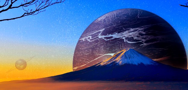 Planet over Mountain photo