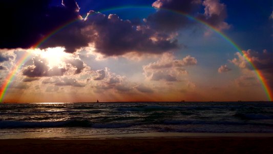 Rainbow over Sea photo
