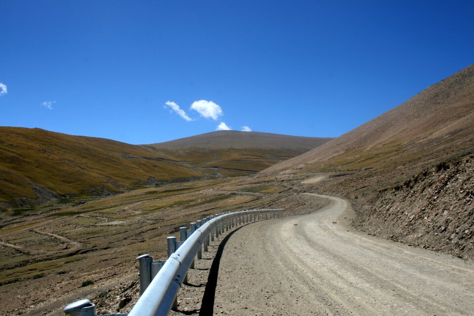 Blue sky mountain landscape