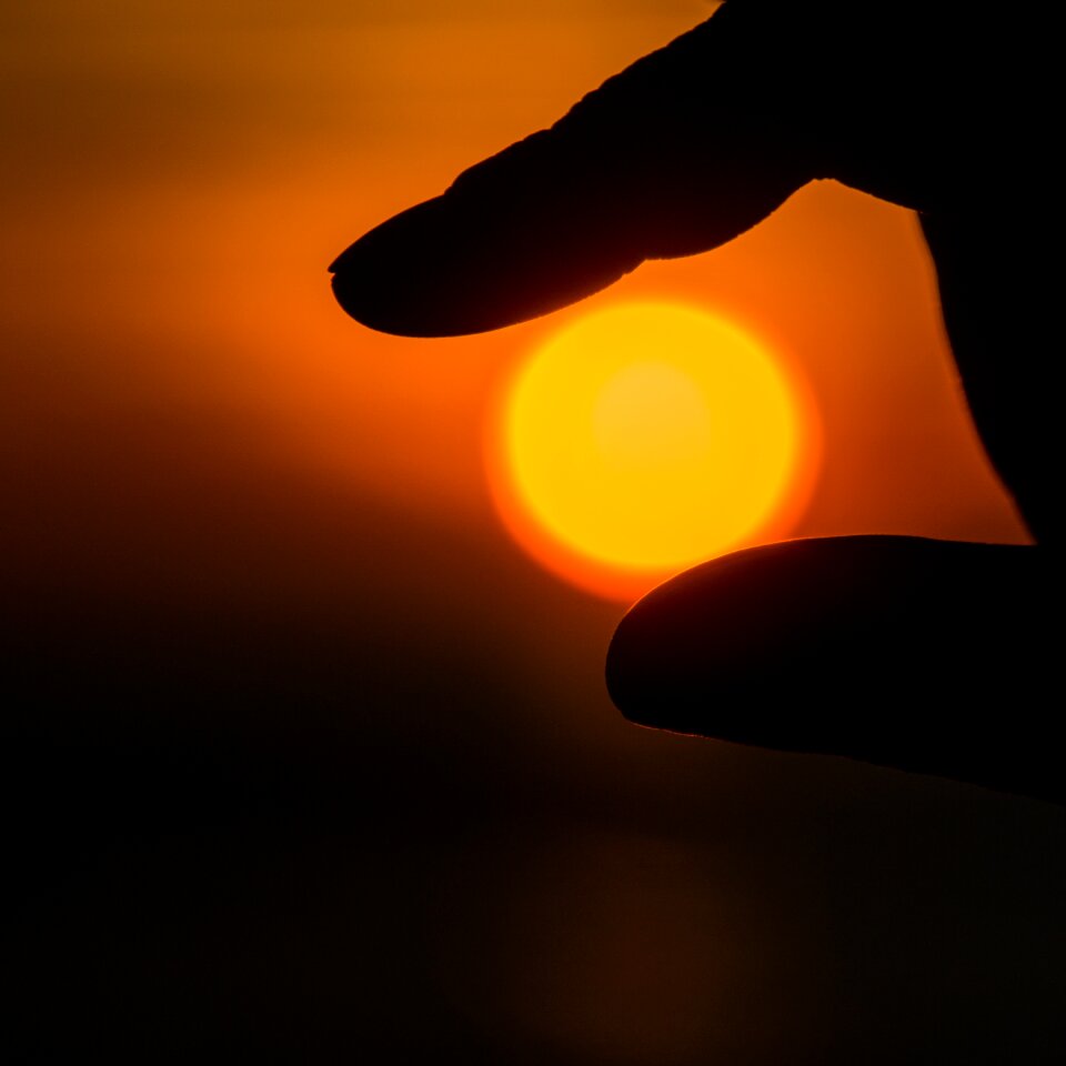 Orange red black finger