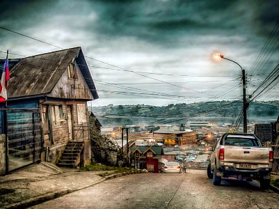 En cerro Millantuy, calle "El Canelo". Castro - Chiloé - Chile. photo