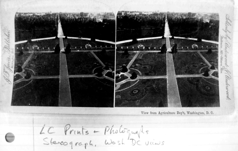 No date Agri gardens view north (b)  LC Sterograph Wash DC views
