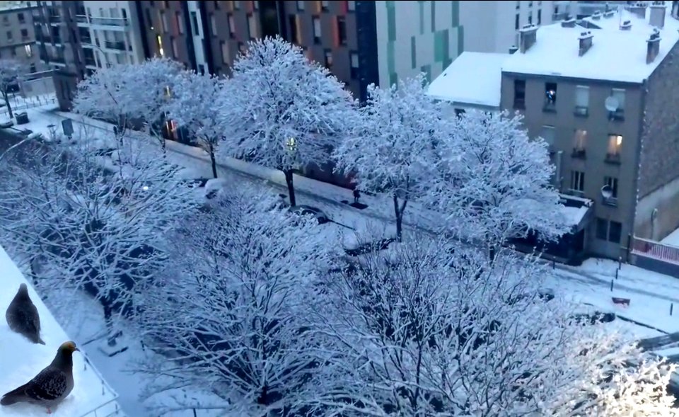 Paris under snow
