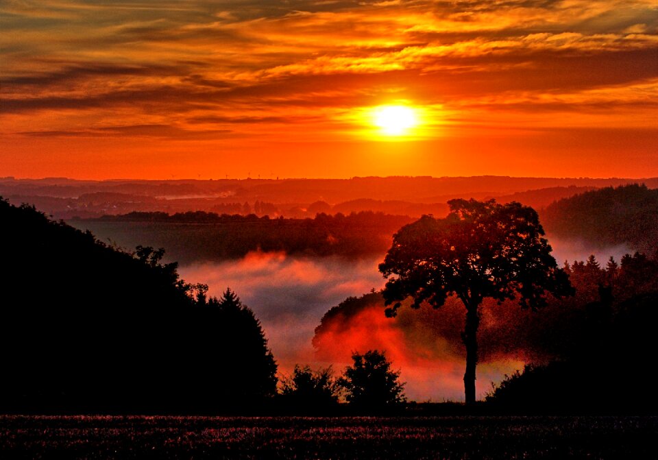 Morning vulkaneifel morning sun photo