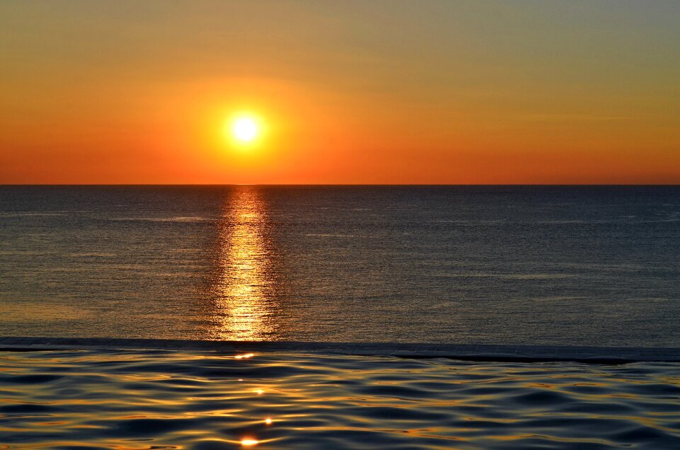 Sunset twilight infinity pool