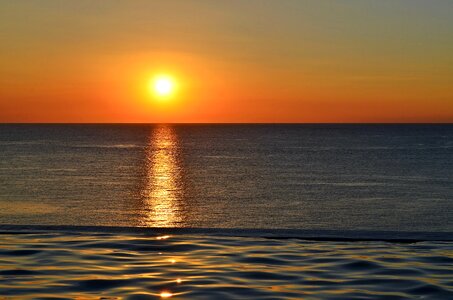 Sunset twilight infinity pool photo