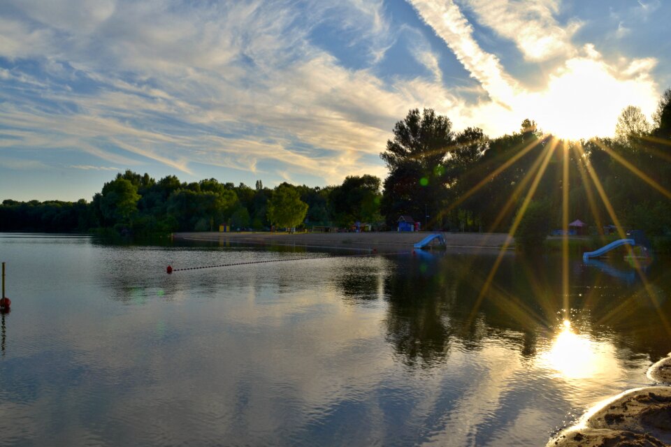 Water sunset surface