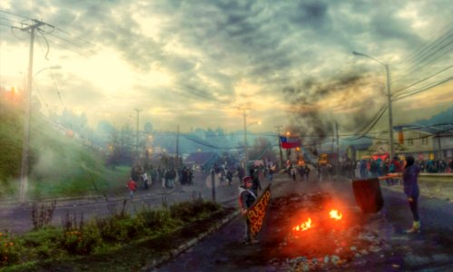 Barricada de pescadores artesanales en Chiloé