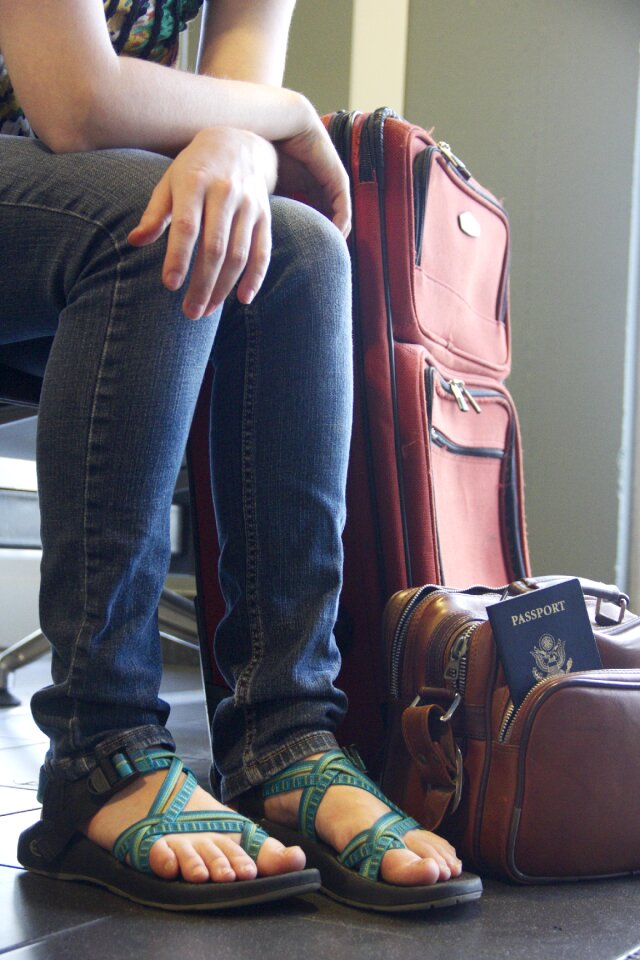 Waiting passport traveler