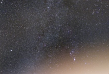 Orion + winter Milky Way + light pollution photo