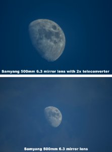 Afternoon Moon with the Samyang 500mm