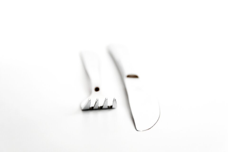 Metal tableware close up