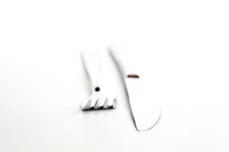 Metal tableware close up