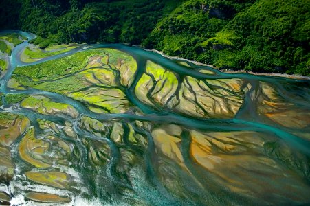 Coastal delta on Kodiak Island.