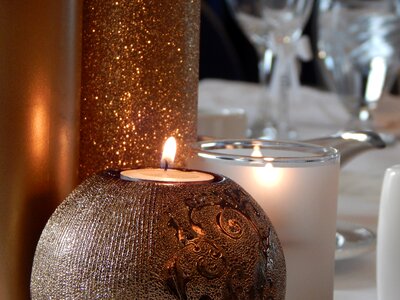 Festive candlelight flame
