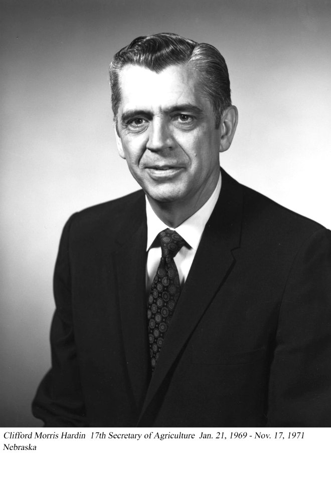 Clifford M. Hardin, 17th Secretary of Agriculture, January 1969 - November 1971.