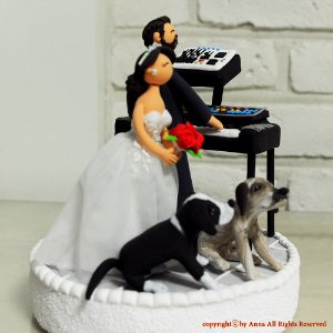 Musician couple cake topper photo