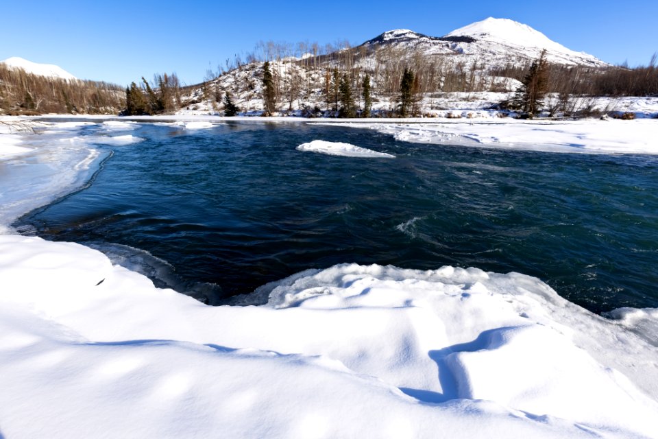 Kenai River in the snow