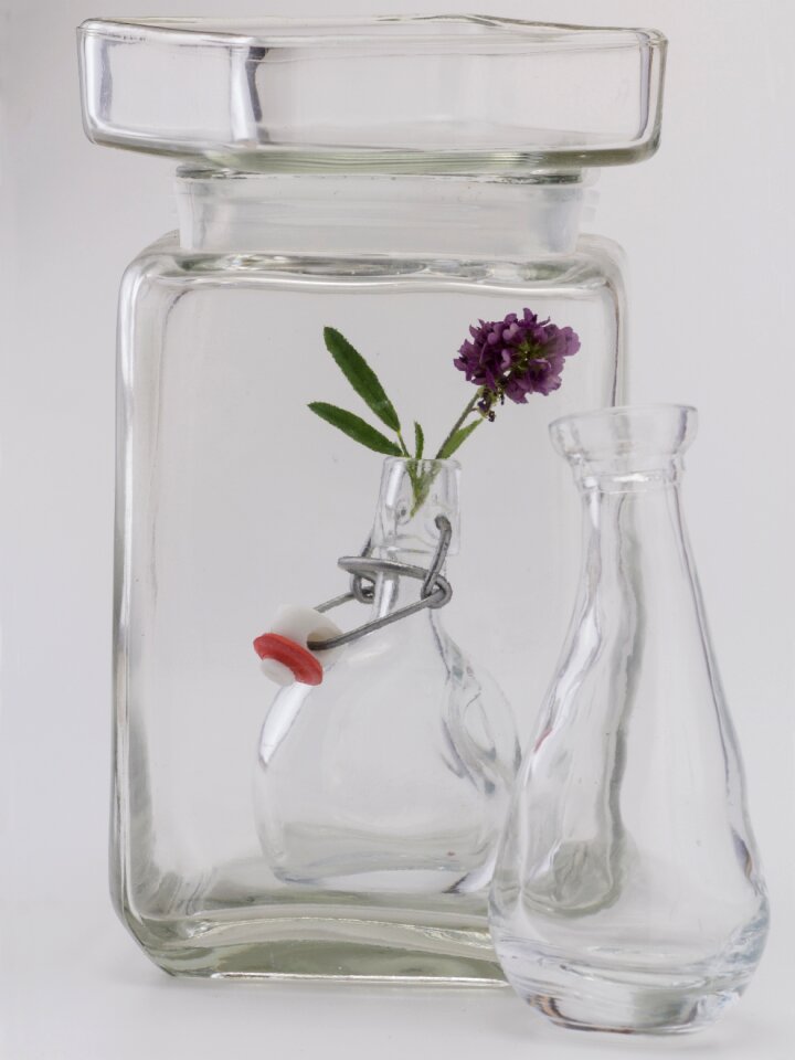 Bottles transparent glasses