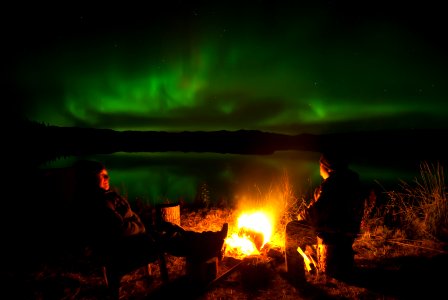 Northern lights over Nowitna River photo