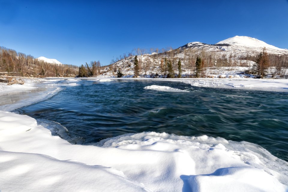 Kenai River in the snow