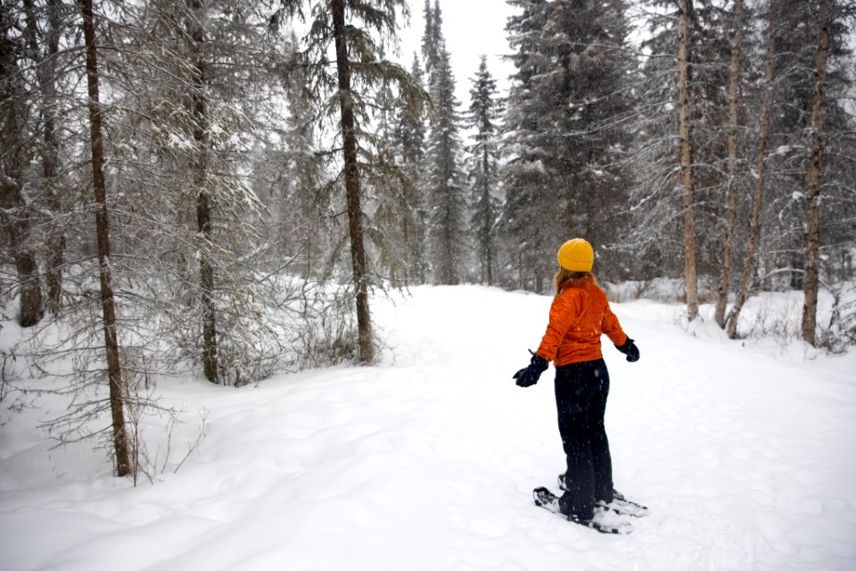 Snowshoeing at Kenai Refuge.