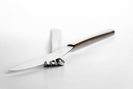 Metal tableware close up