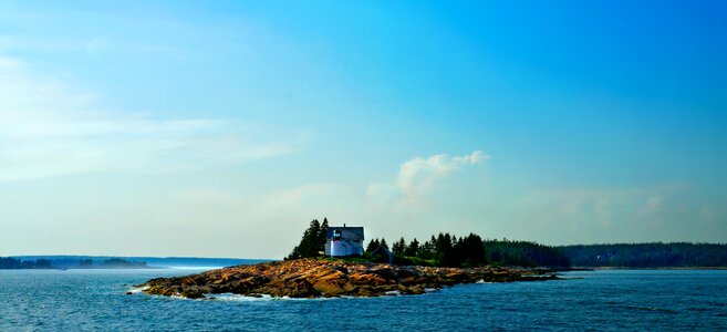 Lighthouse ocean island