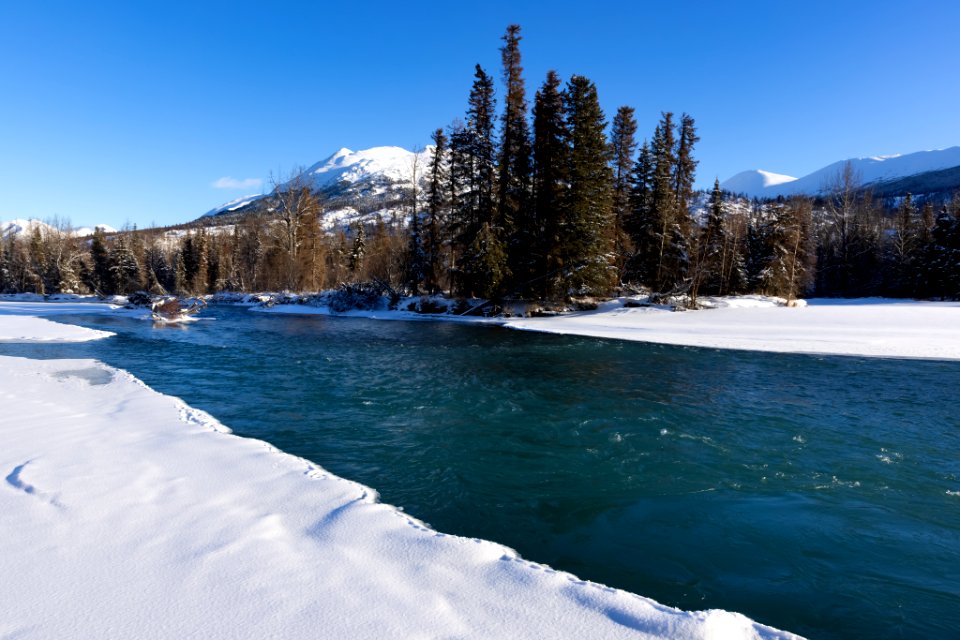 Snowy scenes along the Kenai River