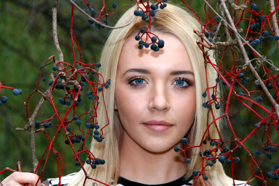 Blond hair autumn beauty