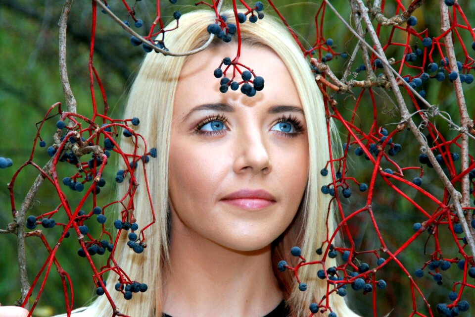 Blond hair autumn beauty