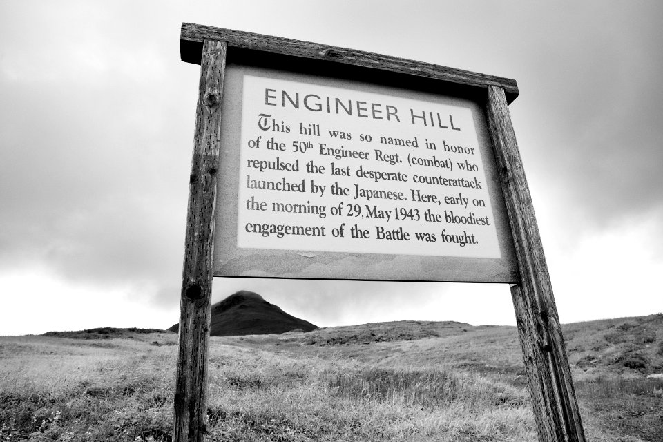 Sign at Engineer Hill, Attu