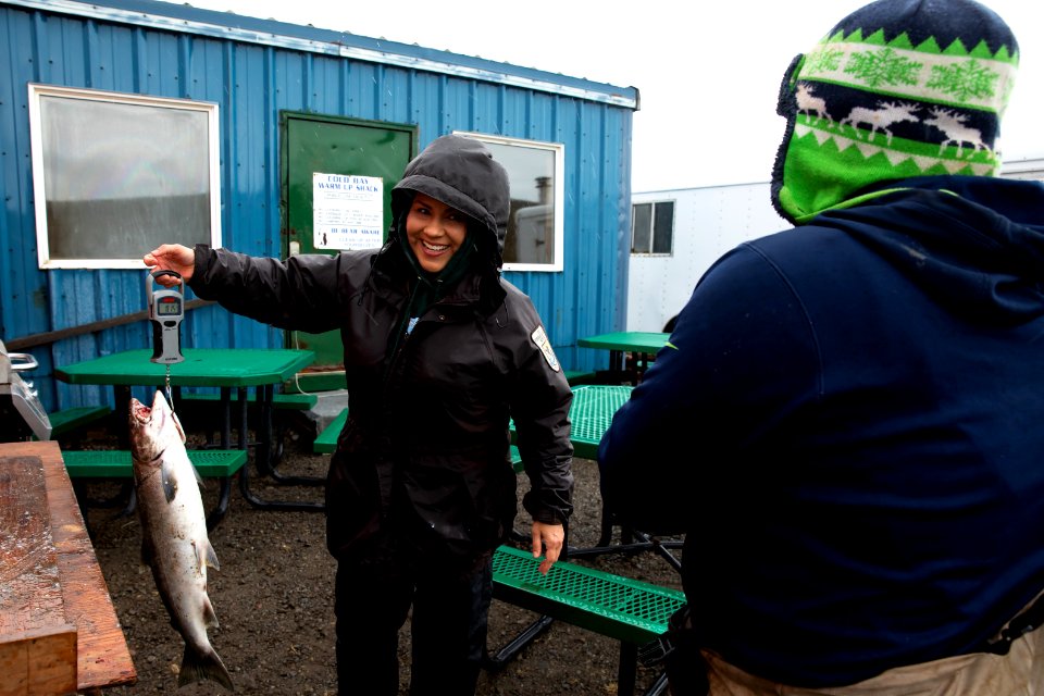 Weighing the catch