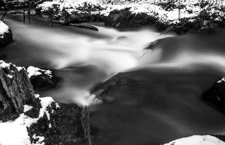 Slow shutter speed black and white sweden