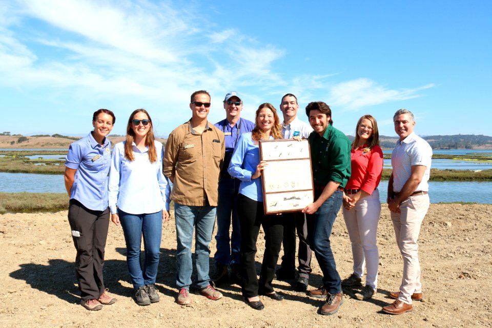 U.S. Fish and Widlife Service staff celebrate designation of Elkhorn Slough as Wetland of International Importance"