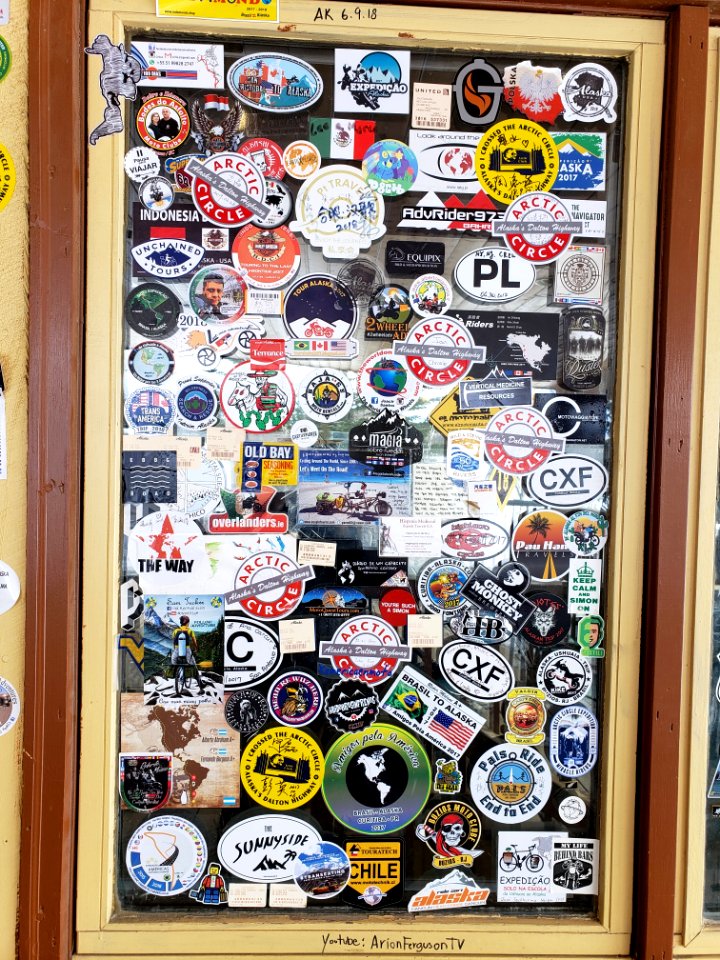 Window of stickers