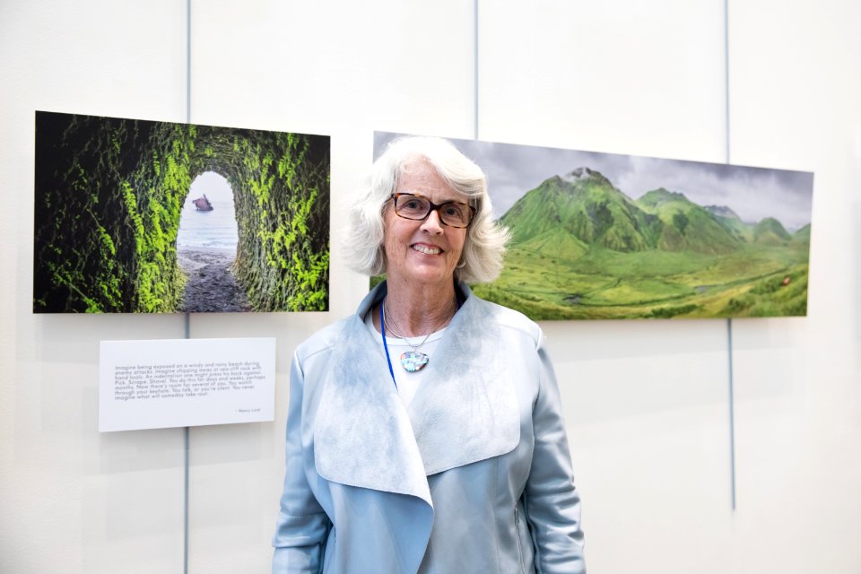 Photographer Irene Owsley at Loussac Art Exhibit