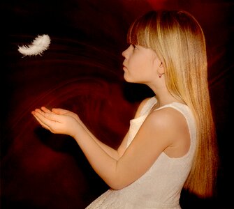 Feather view portrait