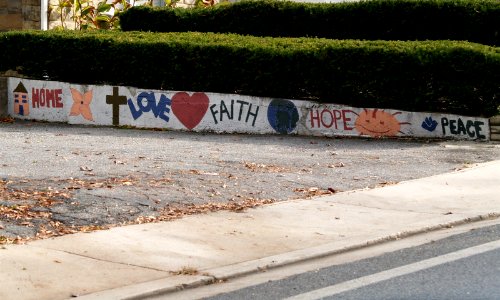 Home, Love, Faith, Hope, Peace Mural, Philadelphia Avenue (Takoma Park, MD)