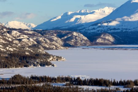 Winter landscape views across Skilak Lake and the Kenai Wilderness photo