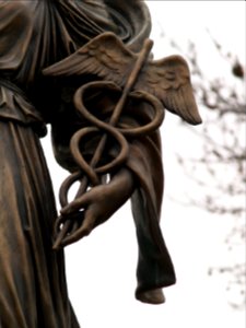 Caduceus: Detail Of Giuseppe Moretti's 1922 Bronze "Hygeia" Memorial To World War Medical Personnel (Pittsburgh, PA) photo