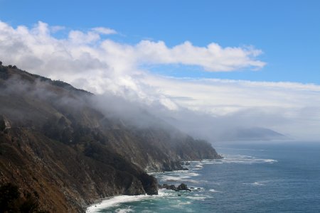 Fog rises in Big Sur