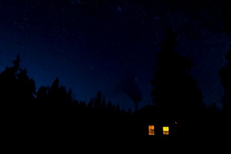 Cabin under the stars photo